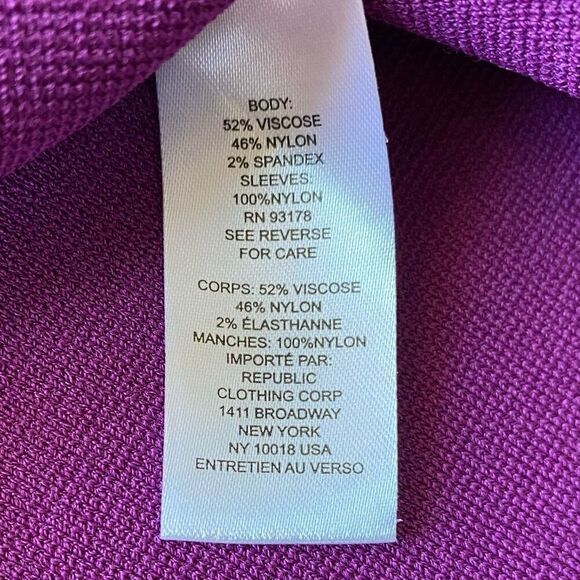 House Of Harlow Purple Sheer Puff Sleeve Square Neck Top NWT Size Extra Small - Picture 4 of 6